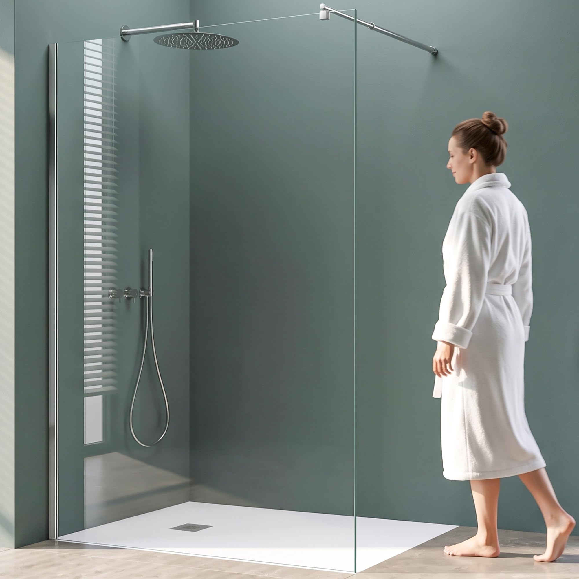 Mai & Mai Duschwand für Dusche Duschabtrennung 90x200cm Walk-In Dusche