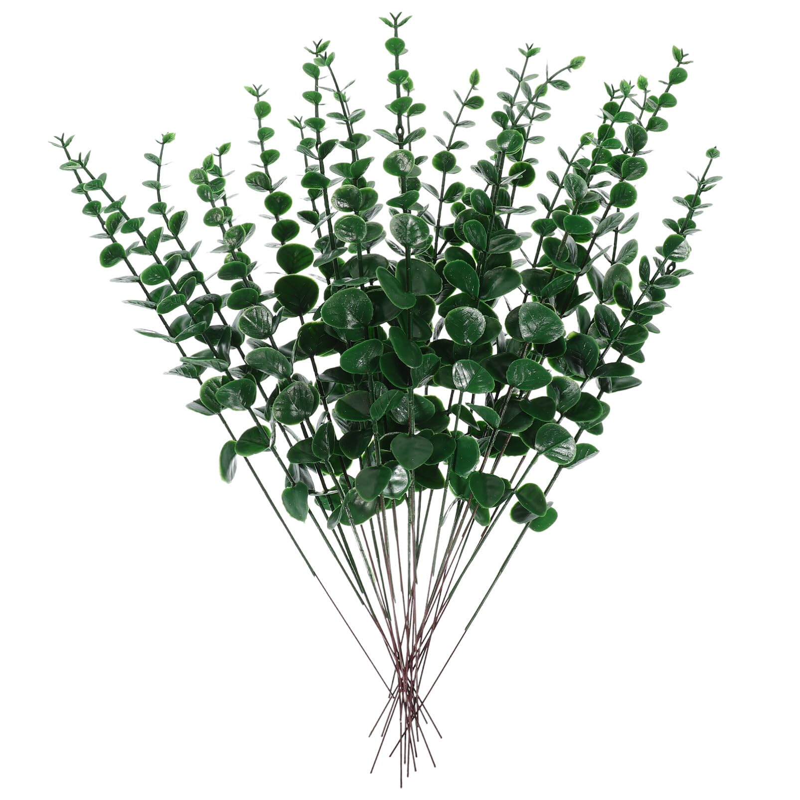 Luxshiny Artificial Eucalyptus Stems, 24pcs Faux Eucalyptus Branches, Fake Greenery Plants Leaves, Flowers Arrangement for Vase Home Party Wedding Decorations