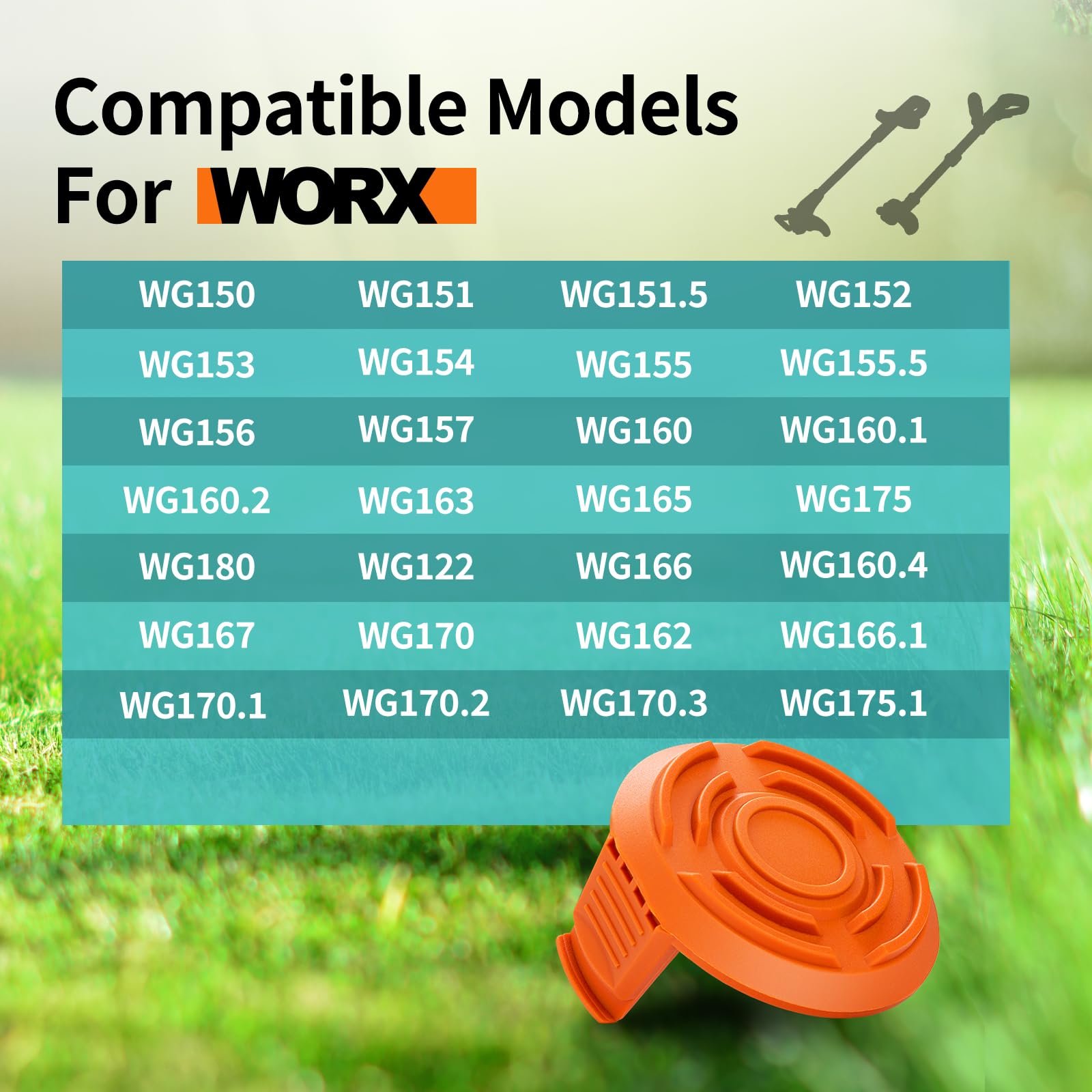 YWTESCH - Juego de Tapas de Repuesto para Bobina Worx (3 Unidades)