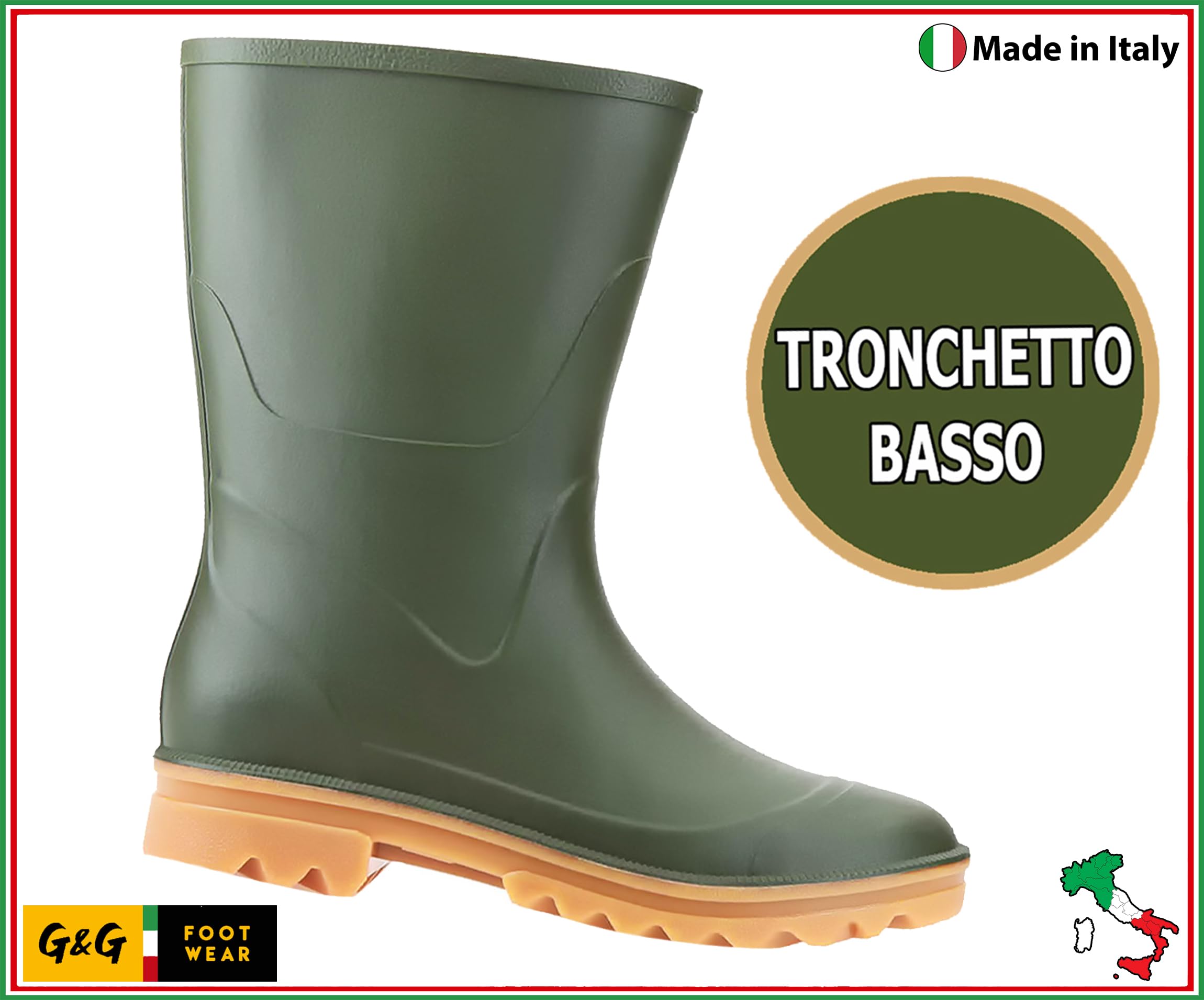 Generico G&G Stivali e Tronchetti Uomo in PVC Lavoro Pioggia Pesca Made in Italy