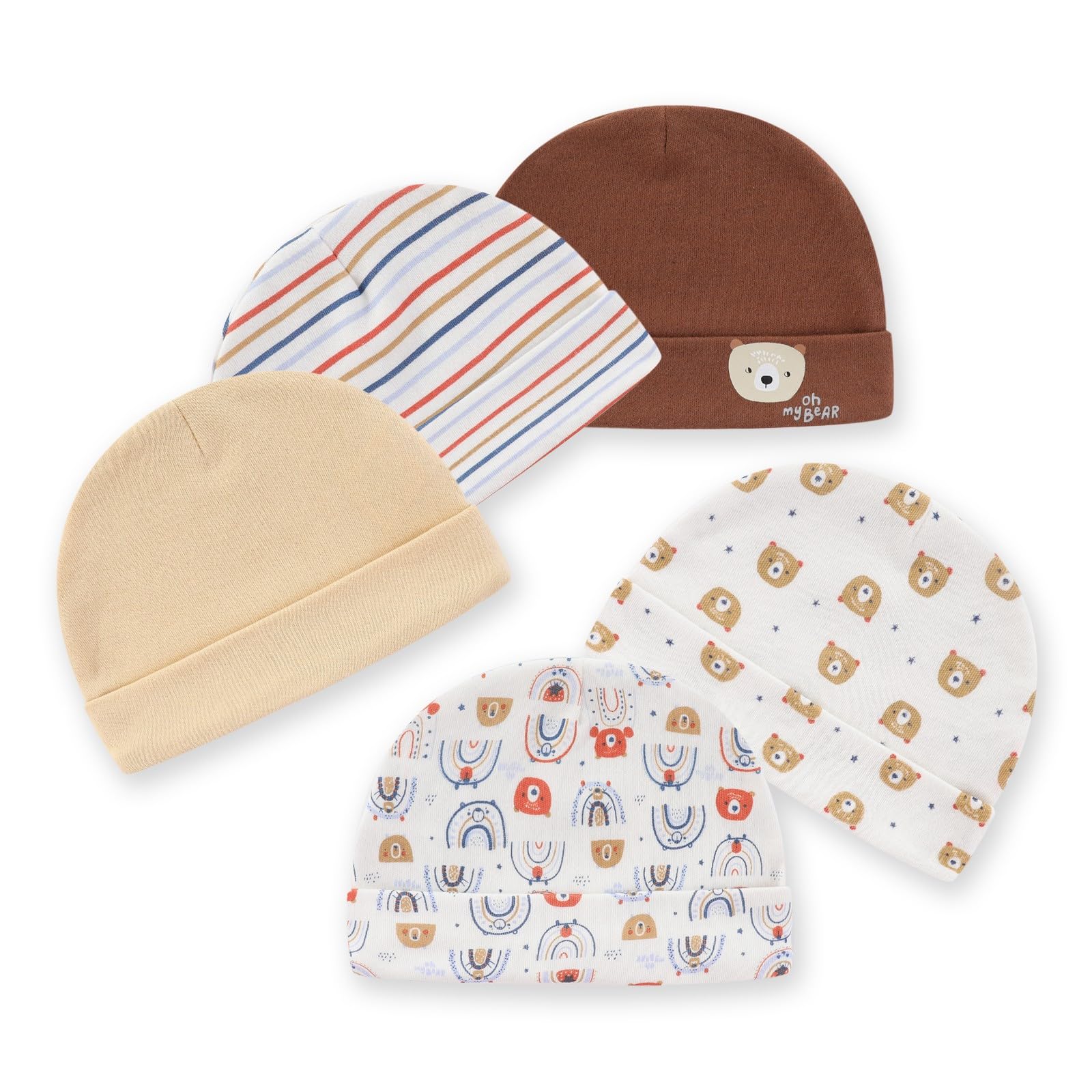 JELYLOVE 15 Pack Unisex New Born Boy Girls Hats Mittens Socks Sets Cotton Soft Infant Accessory 0-6 Months Baby Essentials