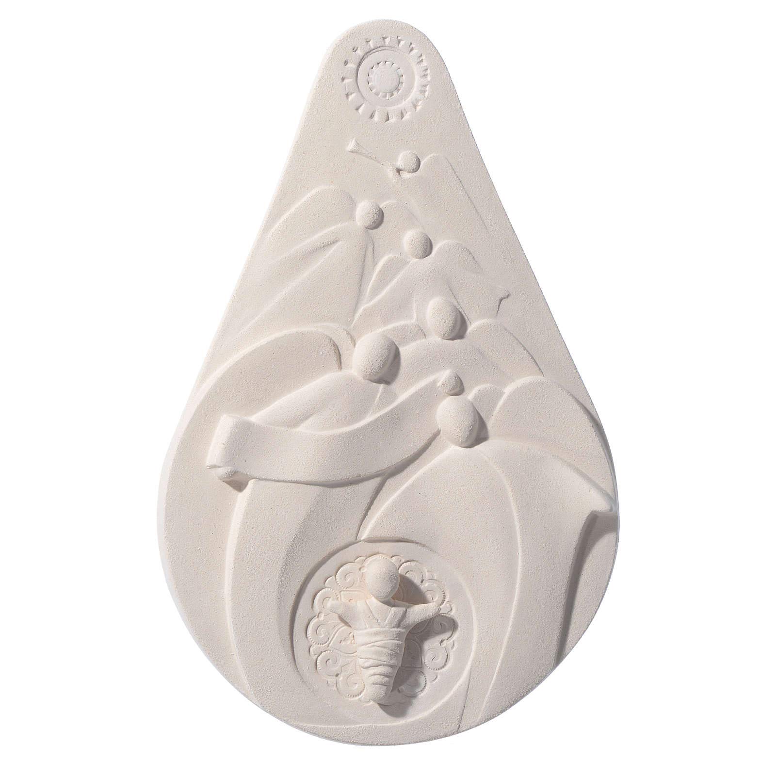 Holyart Nacimiento: Feliz Navidad bajorrelieve 27,5 cm Arcilla Centro Ave