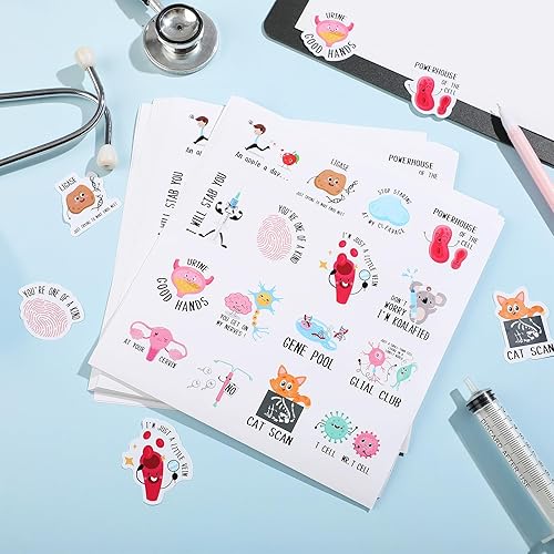 Miniatura 4 de 400 calcomanías de enfermería, divertidas calcomanías de juego de palabras para enfermeras, calcomanías temáticas médicas, calcomanías para