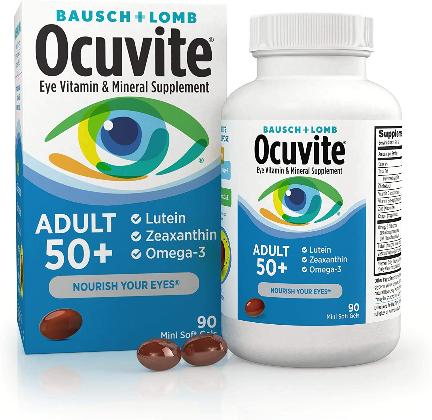 Bausch & Lomb - Ocuvite Adult 50+ Eye Vitamin & Mineral Supplement - 1 Softgel