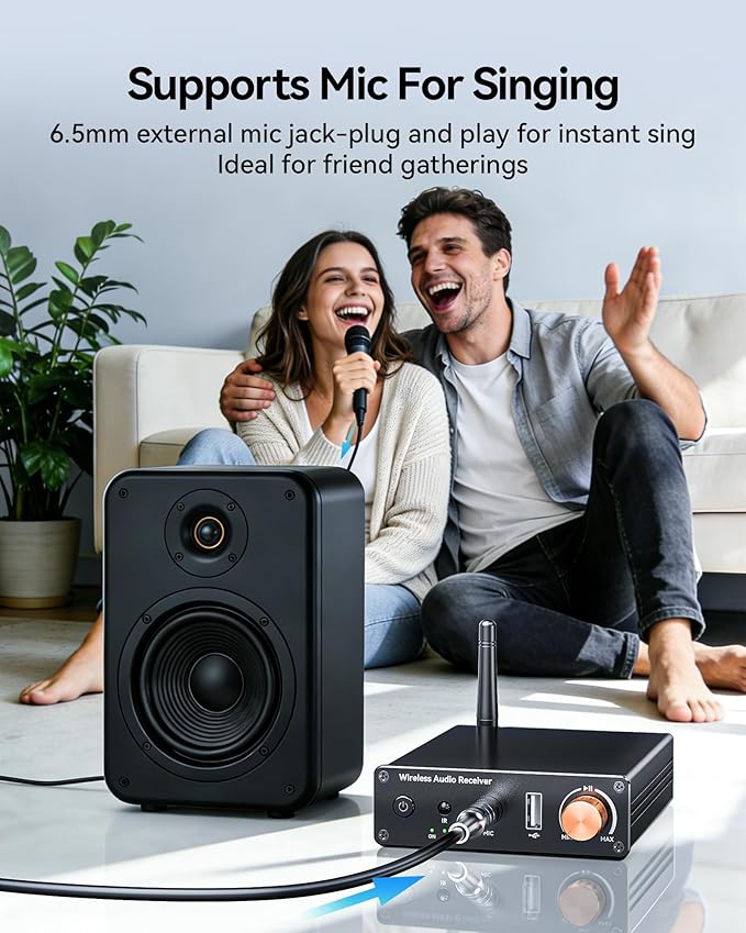 Receptor Bluetooth 6.0, Adaptador Hi-Fi Inalámbrico, Audio Estéreo miniatura 6