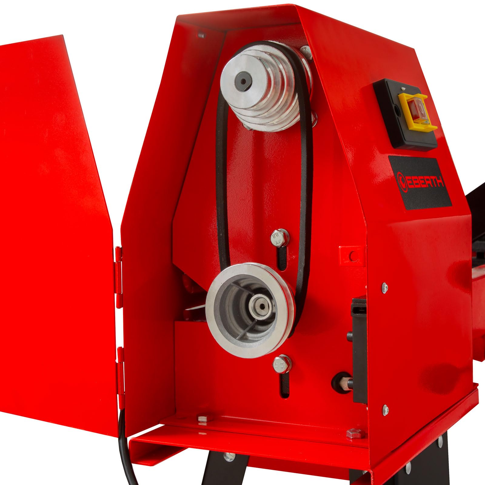EBERTH Drechselbank 550 W für Holz mit stabilem Untergestell – 1000 mm Spitzenweite, Ø 350 mm Drechseldurchmesser, 4-stufiger Riemenantrieb, standfeste Holz-Drehbank