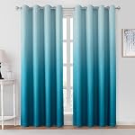 HOMEIDEAS Rideaux de blackout bleu marine Ombre 52 X 63 Longueur de pouce Gradient Chambre Darkening Thermal Insulated Energy Saving Grommet 2 Panneaux Fenêtre Draps pour Salon/Chambre