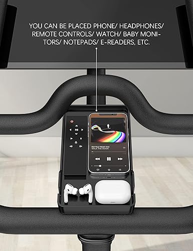 Miniatura 2 de Soporte de teléfono para bicicleta Peloton y accesorios, bandeja de montaje de alfombrilla de silicona antideslizante incorporada, soporte de