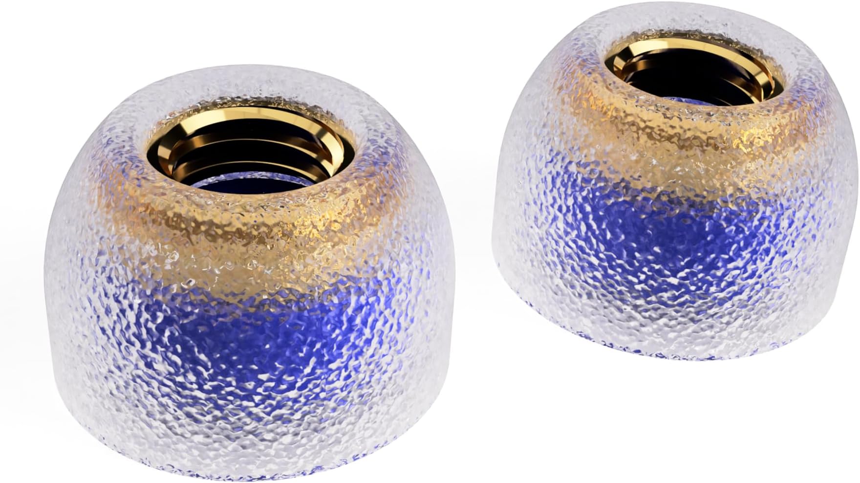TANGZU Tang Sancai Noble Earbud Tips, Brass IEM Ear Plugs, Replaceable Liquid Silicone Medical Grade Hypoallergic Wide Bore Eartips, Optional XS/S/M/L Size for in Ear Earphones (L- 1 Pair)