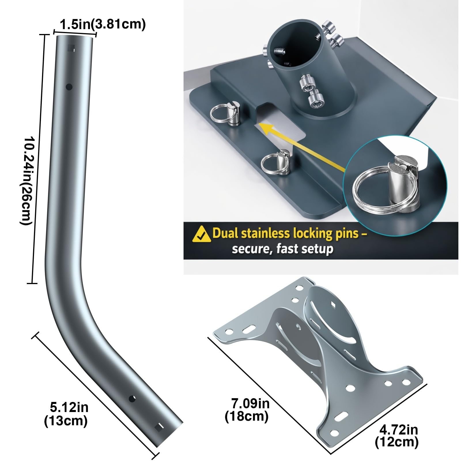 Kit di montaggio regolabile per tetto a parete Starlink, compatibile con piatto standard V4 Starlink, include adattatore per tubi in acciaio resistente Gen 3