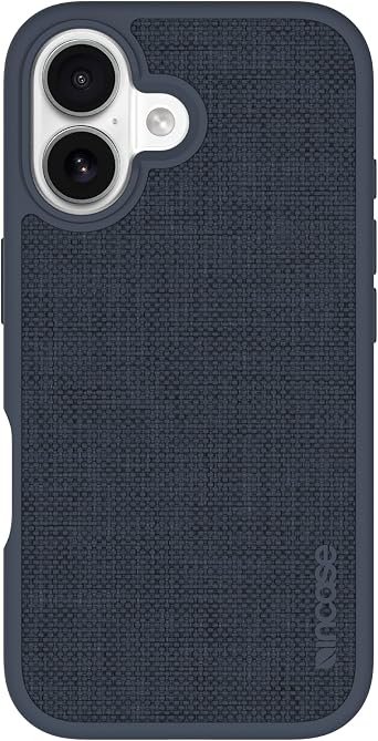 Incase ICON Case with Woolenex for iPhone 16 - Durable, Protective, Lightweight, Water-Resistant, Scratch Resistant with Wireless Magsafe Charging - Navy Woolenex
