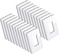 Vista 18 de BESTTEN Placa de pared sin tornillos de 5 segmentos, cubierta de enchufe decorador, placa decorativa para interruptor, serie blanca nieve brillante