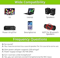 Vista 6 de LiNKFOR UHF - Sistema de micrófono recargable de mano, micrófono inalámbrico dual de metal con Bluetooth, entrada/salida RCA, salida de 0.250 in