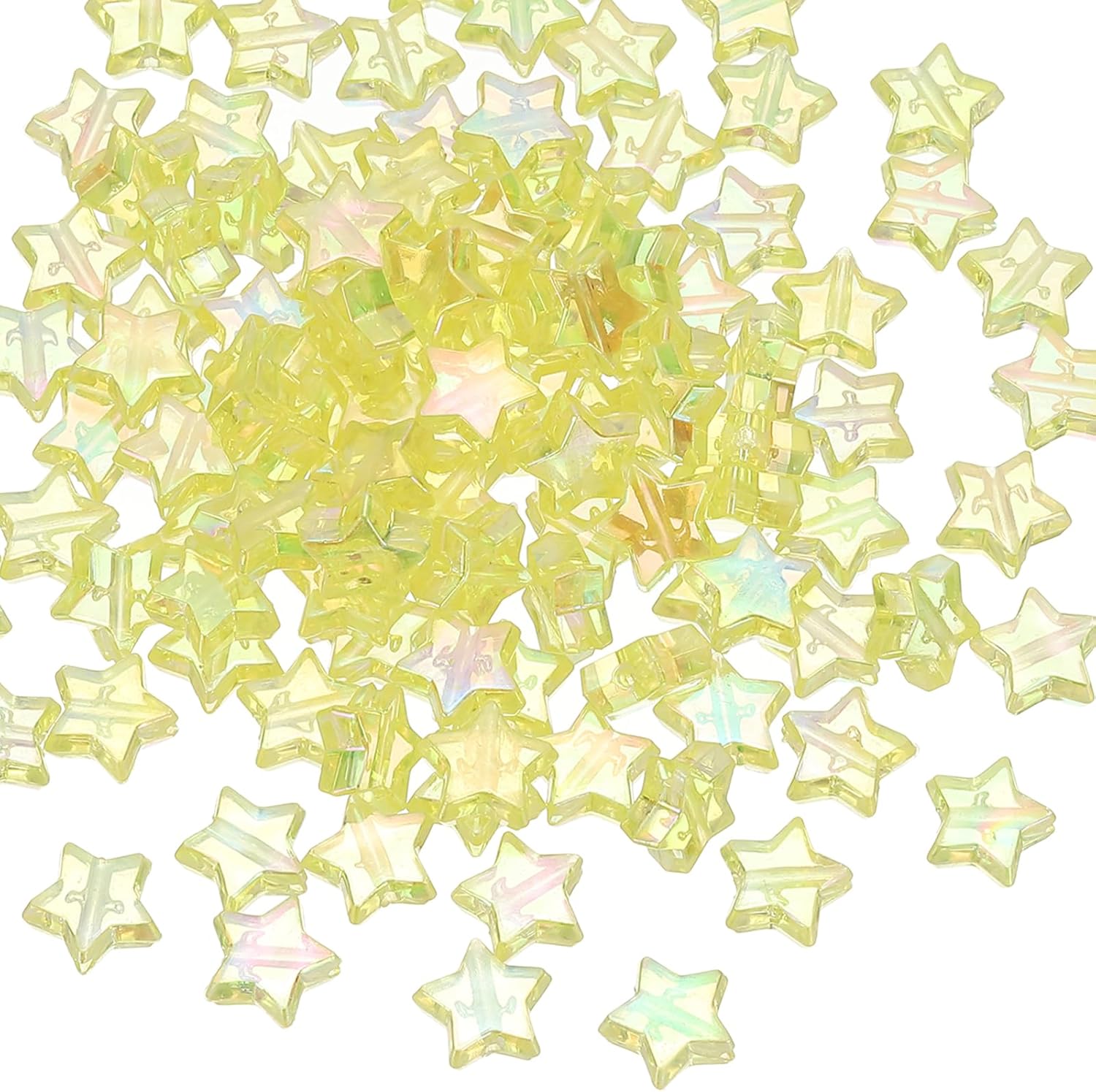 PATIKIL 11mm Crystal Star Beads, 400 Pcs Star Bead Acrylic Spacers Bead Star Shaped Charm Pendants for Jewelry Making Bracelet Necklace DIY Crafts, Yellow