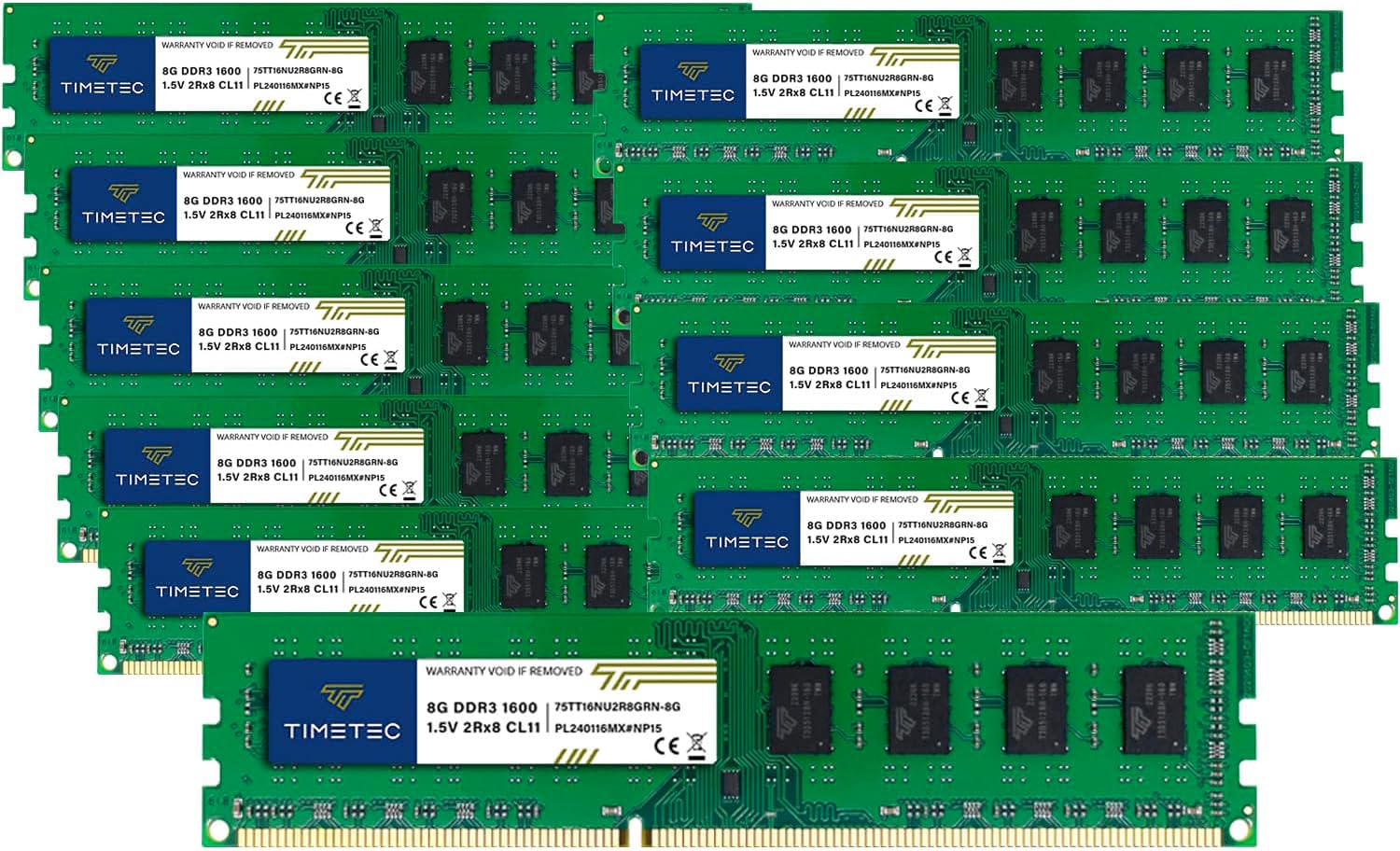 Timetec 16GB KIT(2x8GB) DDR3L / DDR3 1600MHz (DDR3L-1600) PC3L-12800 / PC3-12800 Non-ECC Unbuffered 1.35V/1.5V CL11 2Rx8 Dual Rank 240 Pin UDIMM Desktop PC Computer Memory RAM(SDRAM) Module Upgrade — Amazon image 11