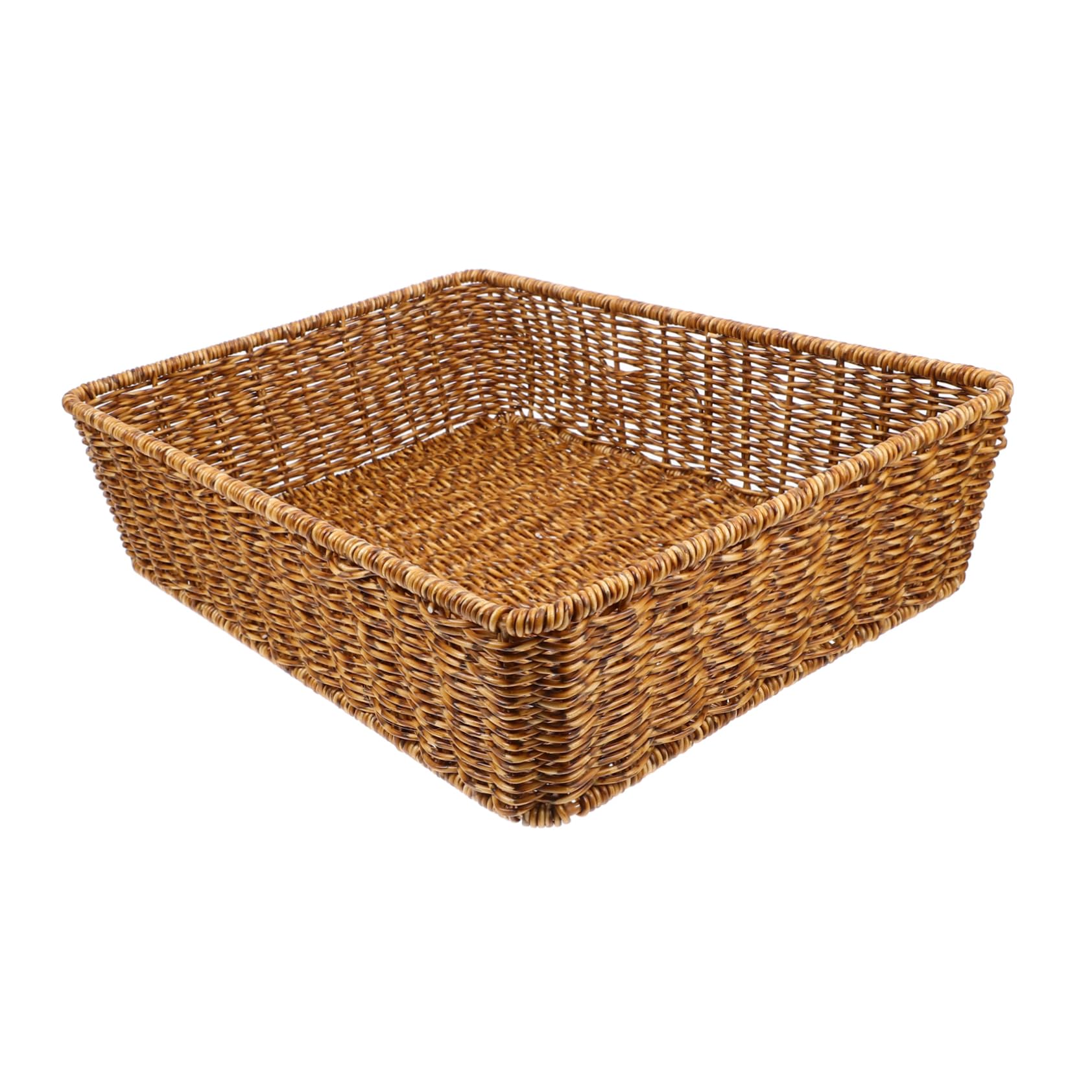 SOLUSTRE Imitation Rattan Woven Basket Large Capacity Storage Basket for Home Office