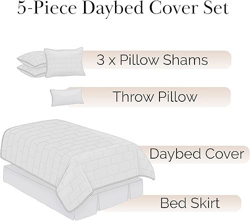 Miniatura 10 de Brickyard Collection - Calidad prémium, suave, resistente a las arrugas, la decoloración y las manchas, fácil cuidado, juego de funda para sofá