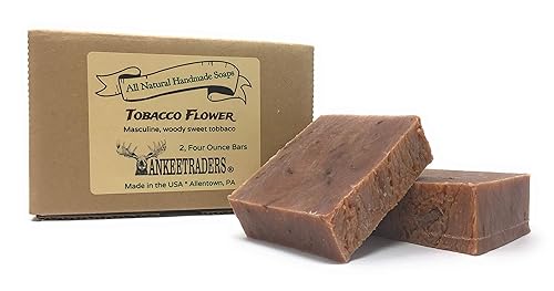 Jabón de flores de tabaco, vegano, hecho a mano, jabones en barra para hombres, paquete de 2