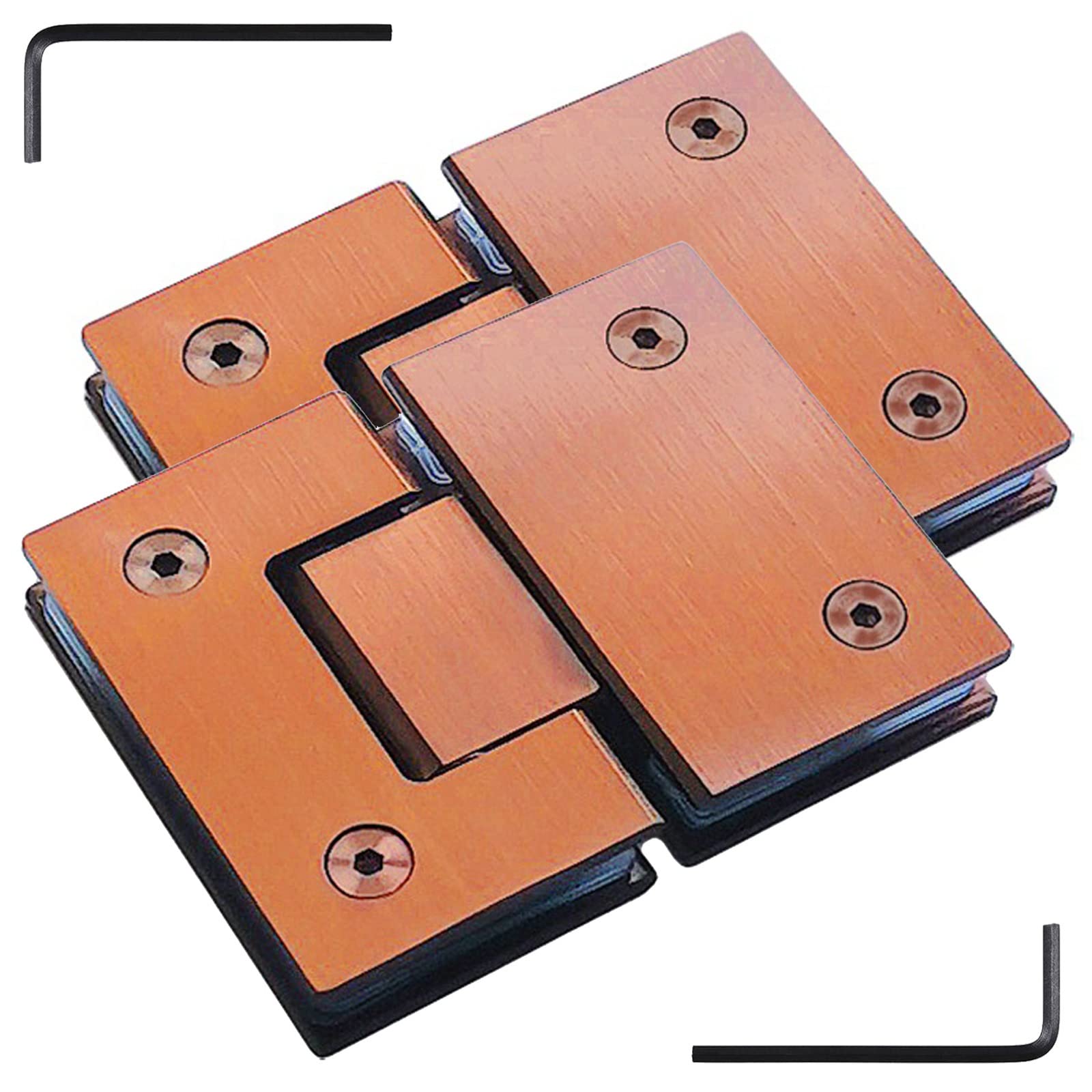 Myxjx One Color Hinges, 2 Pieces Of 201 Stainless Steel, 180 ° Two-Way Bathroom Glass Clip, 8-12Mm Frameless Shower Door Hinge