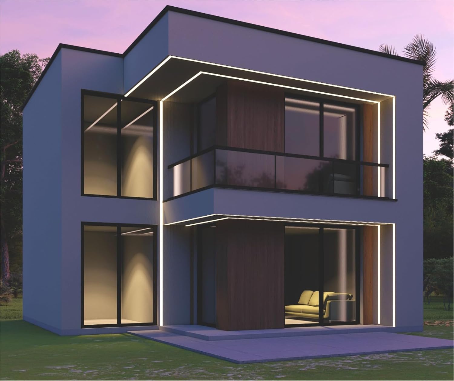 6-Pack 3.9FT Stucco LED Channel, Aluminum LED Strip Diffuser Trim for Stucco Walls, Ceilings & Soffits, Outdoor Recessed Aluminum Profile with End Caps, Easy Installation