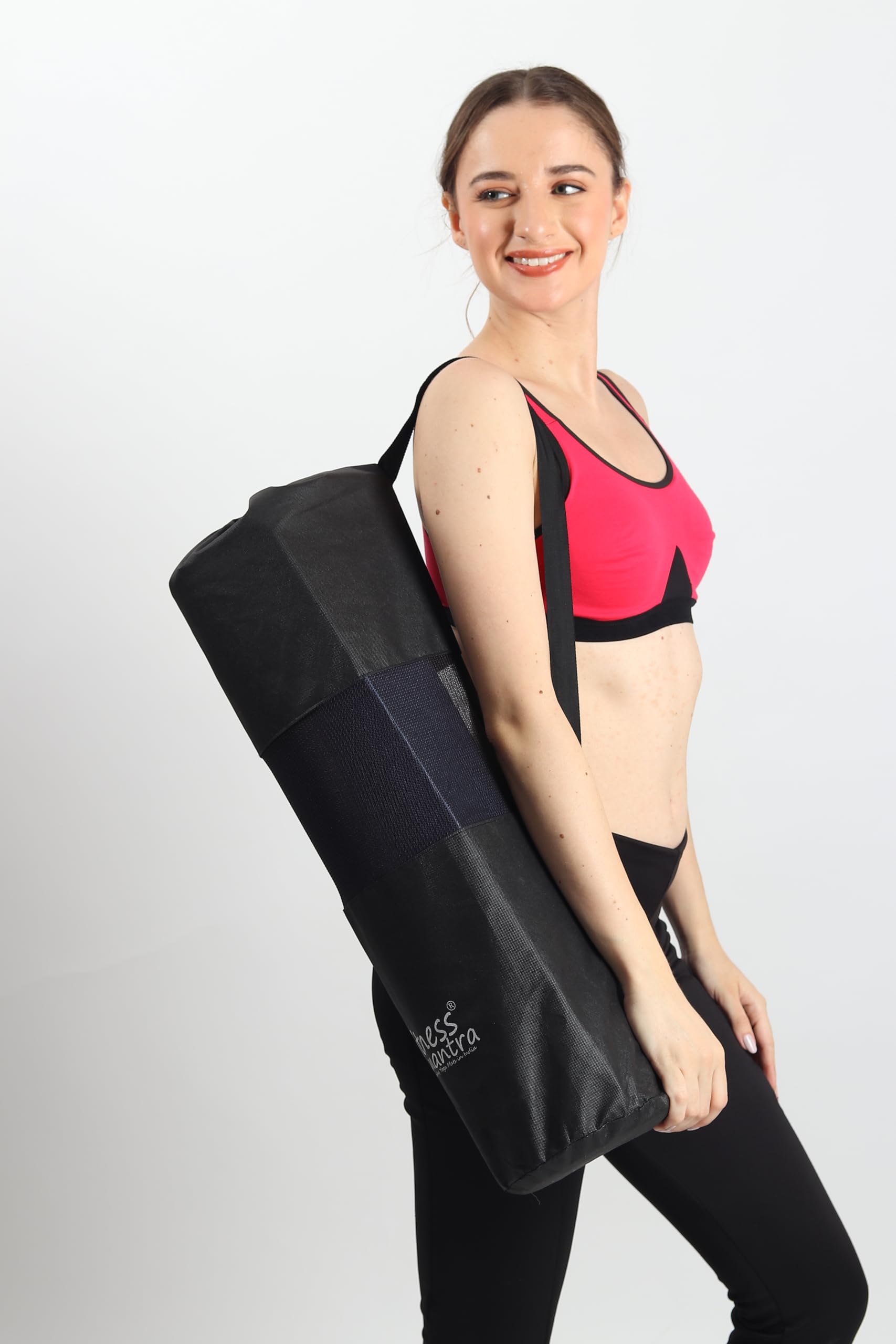 Fitness Mantra® Esterilla de yoga antideslizante de doble color TPE con bolsa de cubierta para entrenamiento de gimnasio y ejercicio de yoga para hombres y mujeres | 1 pieza | 6 mm | 61 x 183 cm |