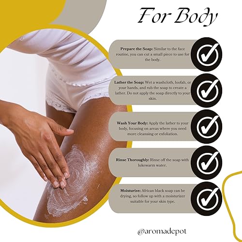 Miniatura 4 de Aroma Depot Barras de jabón negras africanas crudas de Ghana (3 libras)