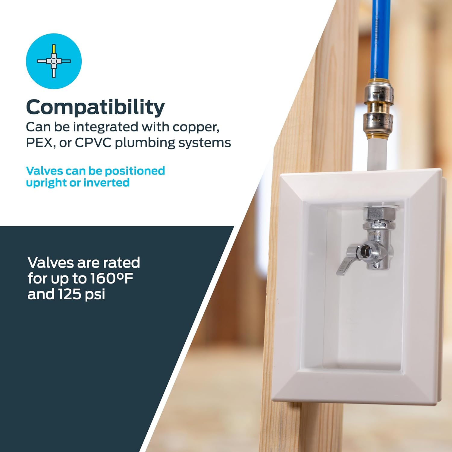 Holdrite Appliance Fixture Outlet Box with 3/8 Inch OD Compression Outlet, Pre-Assembled, PEX Tailpiece, HR-AF-P-1