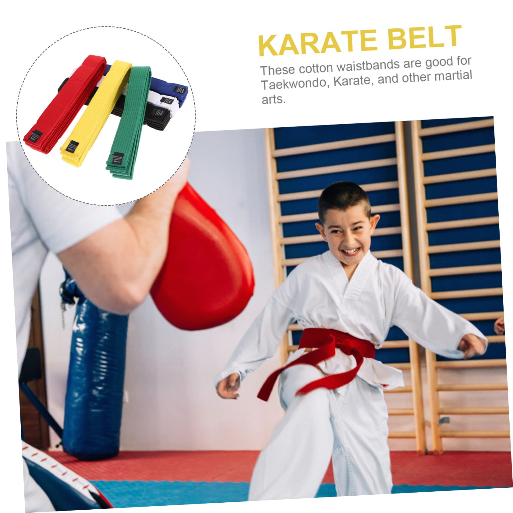 Happyyami 6 Pezzi Cinture da Karate in Cotone, Leggere e Comode, Facili da Pulire, per Allenamento di Arti Marziali e Taekwondo