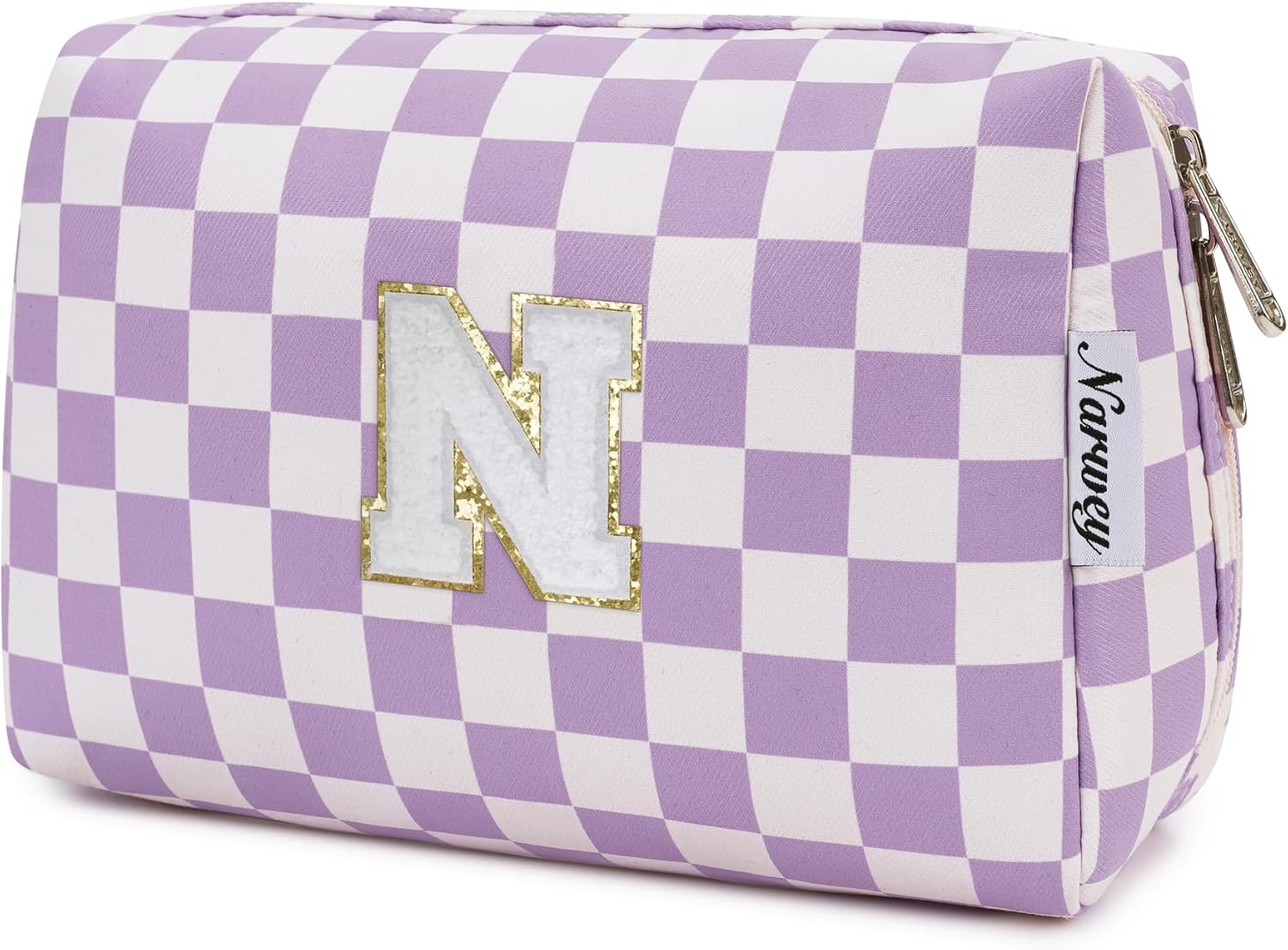 Narwey Initial Makeup Bag, Birthday Gifts for Teen Girls kids Tween Women