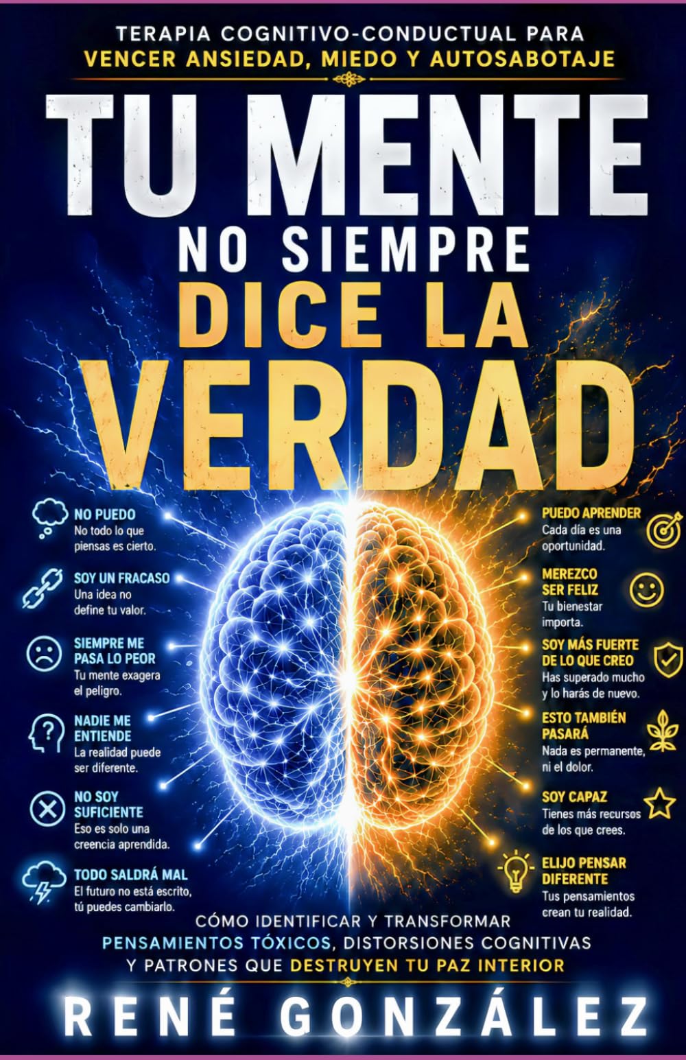 TU MENTE NO SIEMPRE DICE LA VERDAD: Terapia Cognitivo-Conductual para vencer ansiedad, miedo y autosabotaje (PSICOLOGÍA DEL SIGLO XXI)