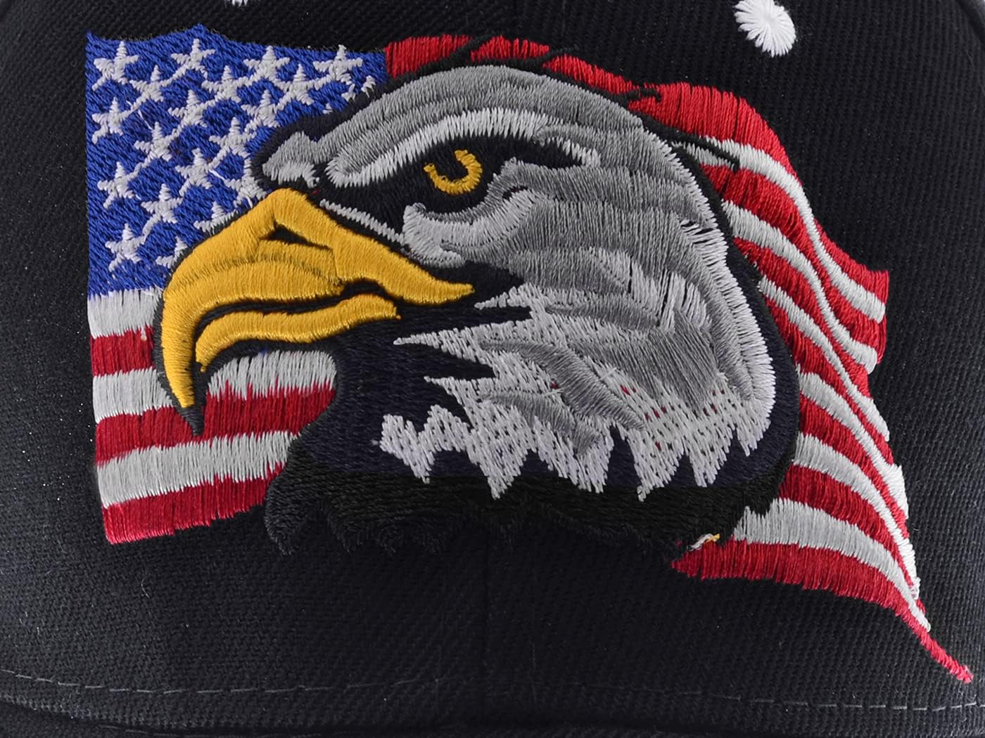 Anna-Kaci USA American Flag Patriotic Eagle Hawk Embossed 3D Adjustable Velcro Baseball Caps Hats - Image 3