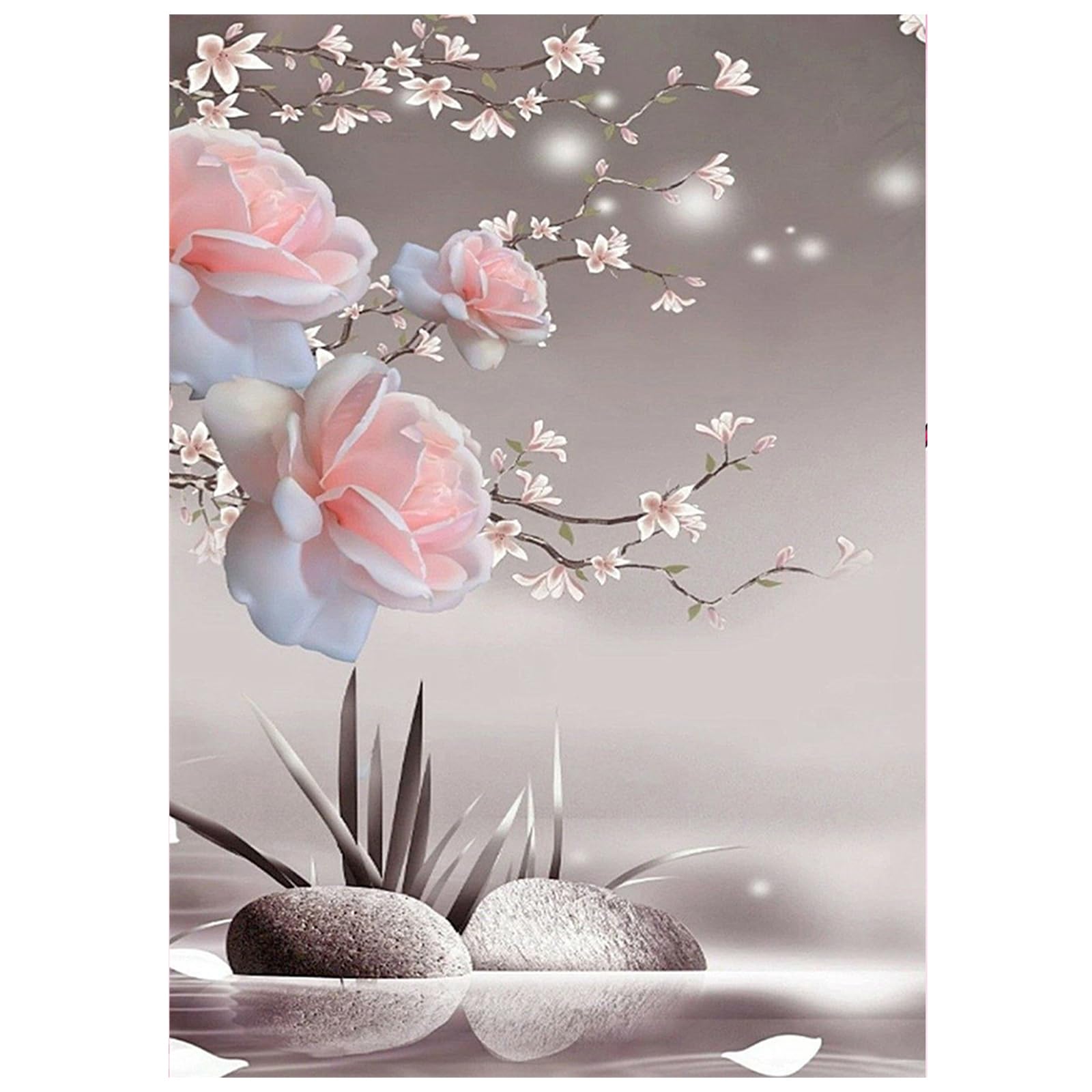 SHEGZHUC Diamond Painting Flowers Orchids 30 x 40 cm Adult Orchids Diamond Painting Lotus Flower Zen Art Embroidery Cross Stitch Gift Wall Decor