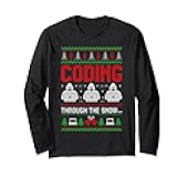 Coding Through The Snow Coder Programmers Ugly Christmas Long Sleeve T-Shirt