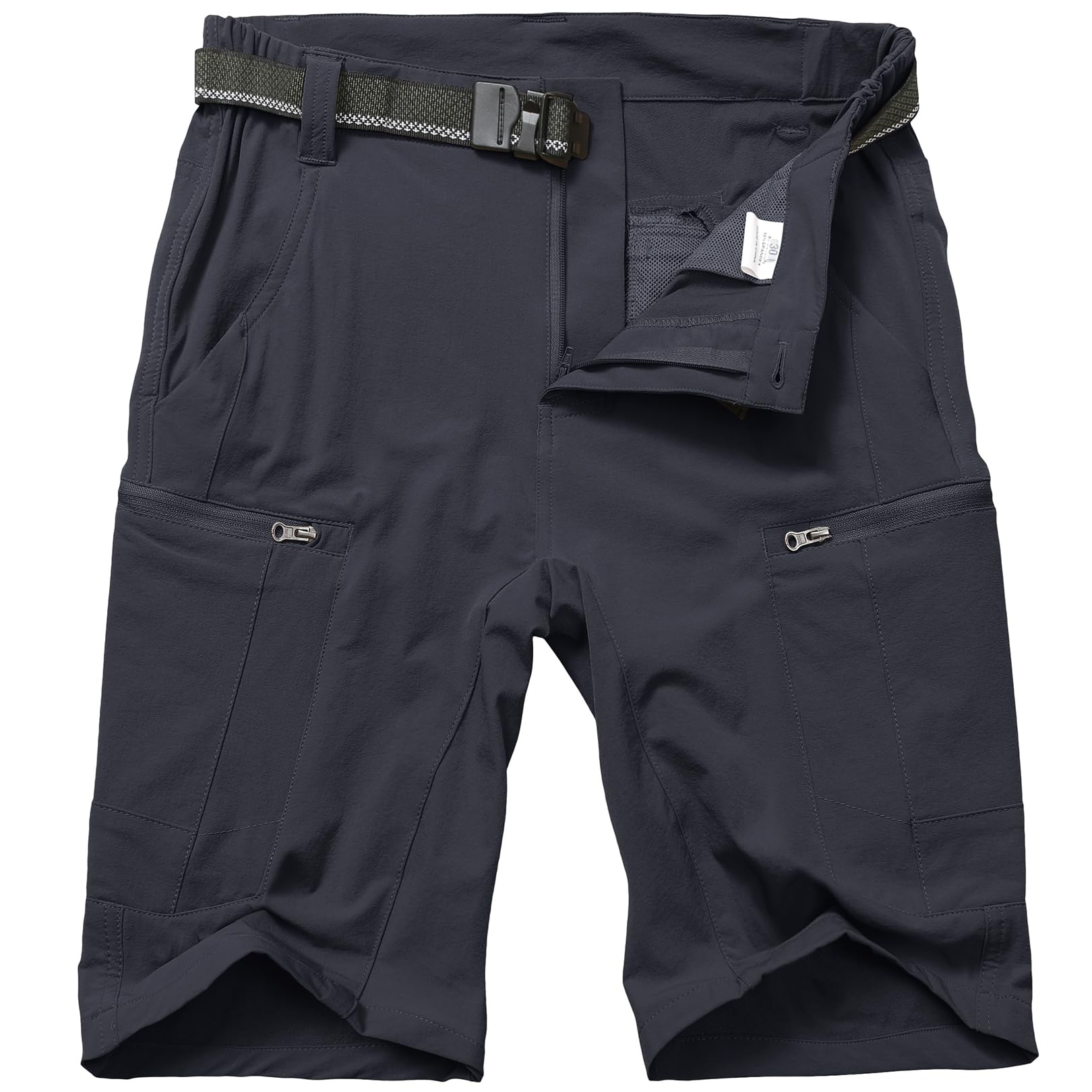 Jessie Kidden Mens Cargo Shorts Casual Expandable Waist Lightweight Waterproof Quick Dry Fishing Hiking Shorts (6337 Dark Grey 36)