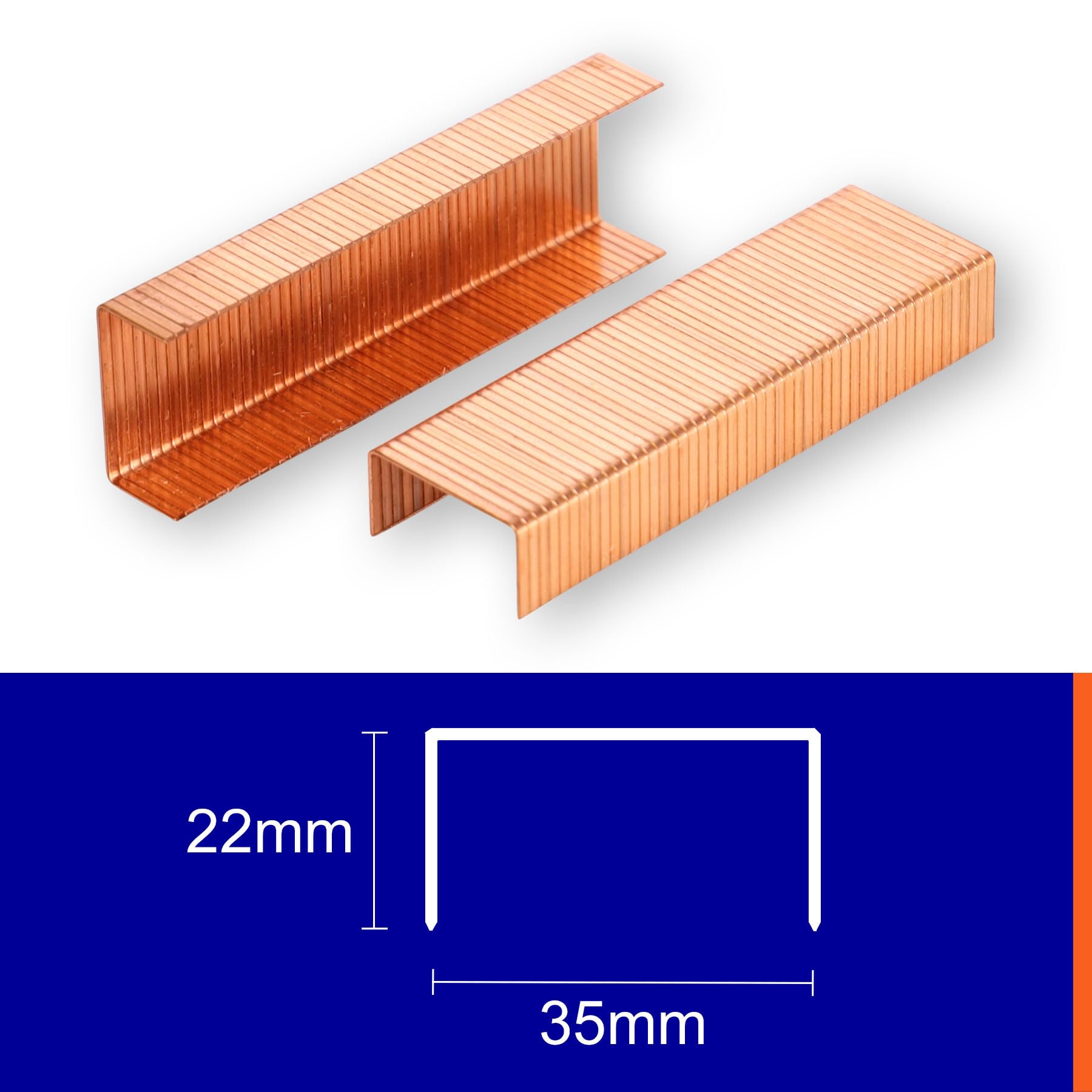 20.000 Stück Heftklammern für Kartonagen, JK560-22K, Breitklammer 35/22 für Kartonverschlusshefter | Klammerlänge 22mm | Klammerbreite 35mm | ideal zum Verschließen von Kartons aus Wellpappe