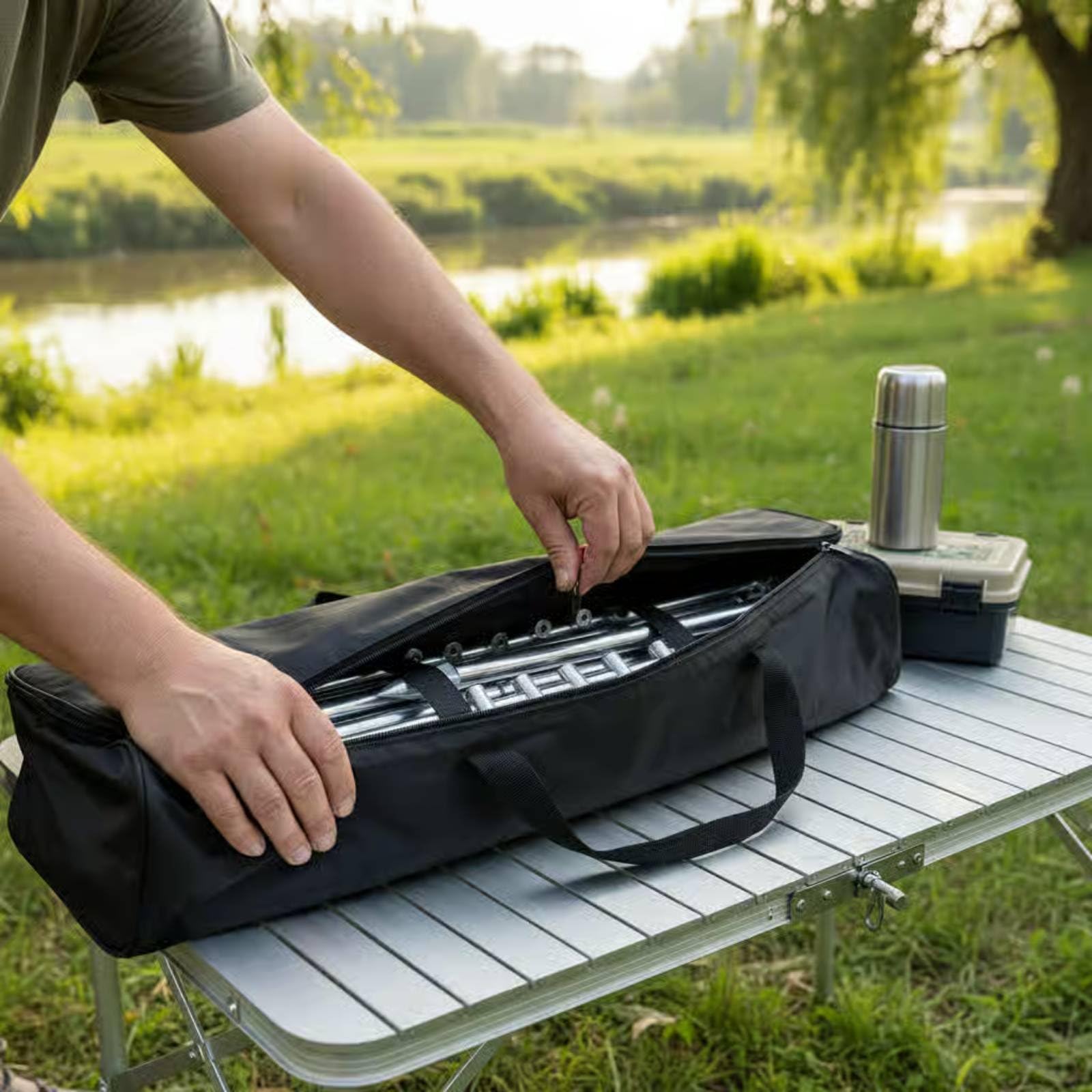 Station Canne à Pêche Portable Pliage Rapi Support Pêche Au Sol pour Pêcheurs