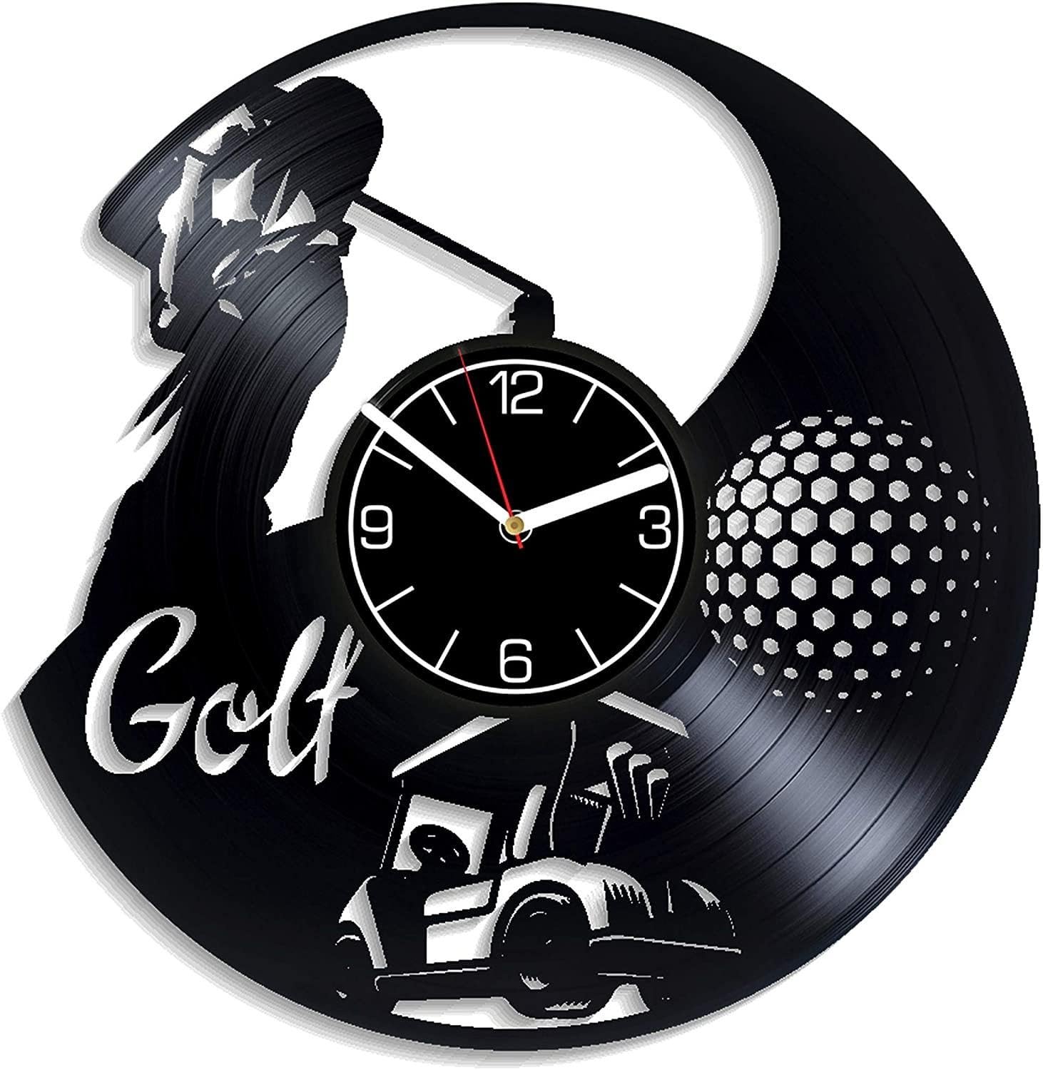 Golf Wall Clock Modern Sport Gift Golf Vinyl Record Wall Clock Golf Club Wall Art Golf Home Decor 12 inch Wall Clock Golf Vinyl Clock Golf Xmas Gift for Men Golf Clock Golf Sport