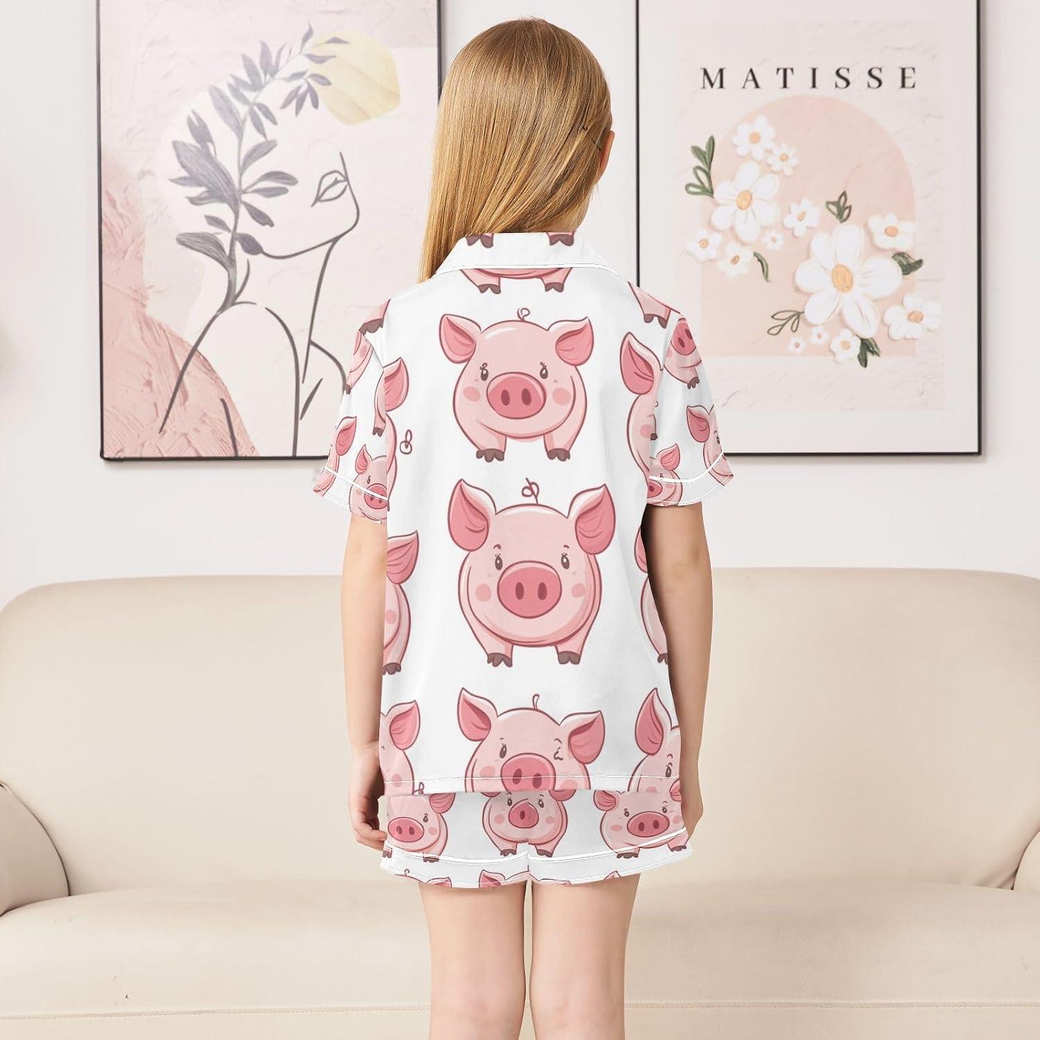 Silk Pajamas Sets Soft Satin 2 Piece Pjs Set Short Sleeve Sleepwear Nightwear