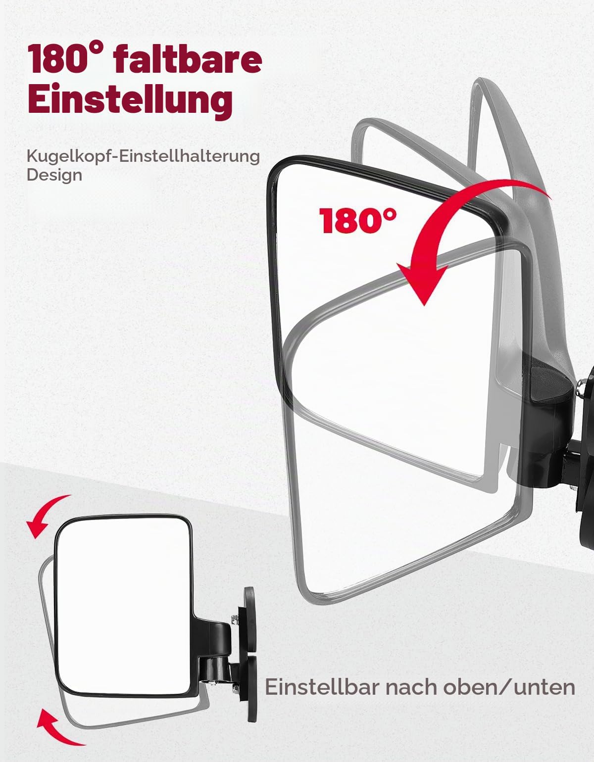 KEMIMOTO Golfwagen Spiegel, Magnetische Seitenspiegel für Traktoren, Gabelstapler, Rasenmäher, Minibagger, Hubwagen, Golfwagen Rückspiegel