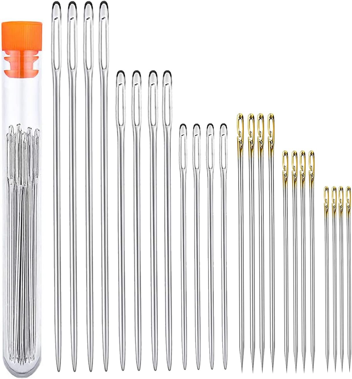 Self Threading Sewing Needles, 24PCS Embroidery Needles for Hand Sewing