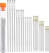 Self Threading Sewing Needles, 24PCS Embroidery Needles for Hand Sewing, Easy Side Threading Stainless Steel Stitching Pins in 3 Sizes, for DIY, Sewing and Mending, Embroidery