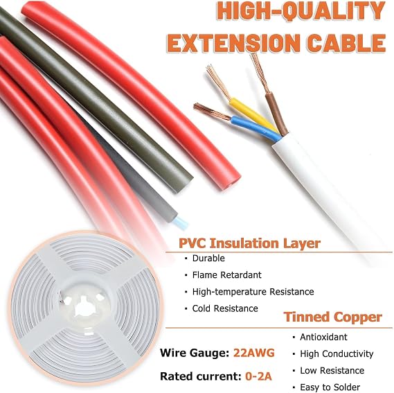 10 Pack LED Strip Connector RGB Lights Adapter Lighting Pin Connectors Clear Unwired Gapless Track Lighting Connector with 5M/16.4ft Cable(5 PIN 12 MM)