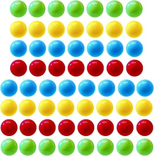 Yoeevi 60Pcs Game Replacement Marbles Balls Compatible with Hungry Hungry Hippos(4 Colors)