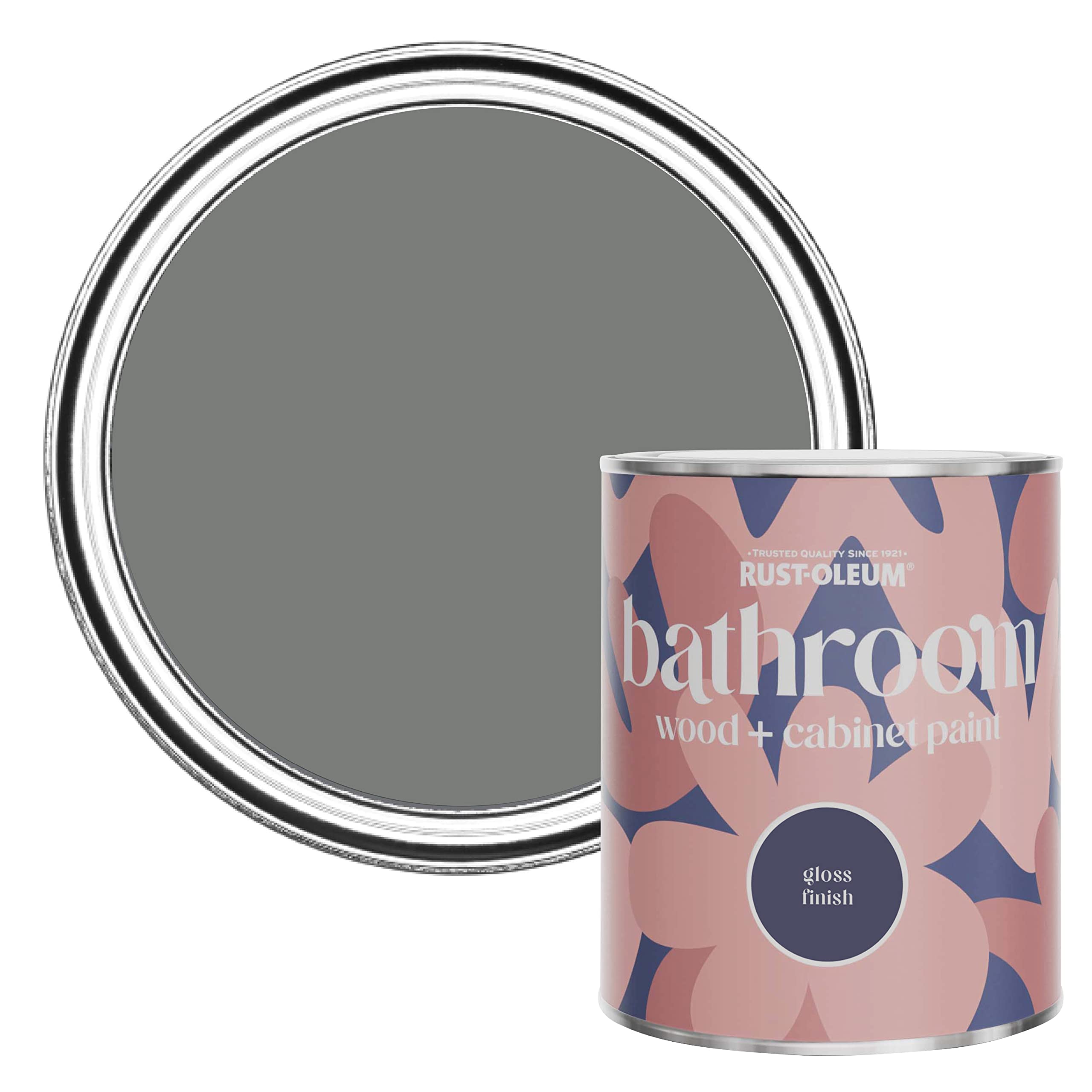 Rust-Oleum Torch Grey Grey Moisture Resistant Bathroom Wood And Cabinet Paint In Gloss Finish - 750Ml