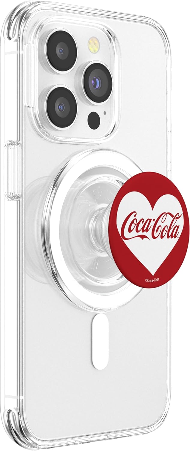 Coca-Cola White Heart Original Vintage Logo PopSockets PopGrip for MagSafe