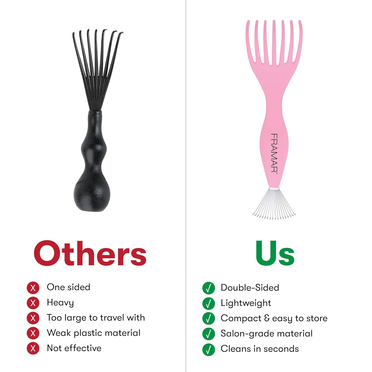 FRAMAR Soft Boar Bristle Hair Brush For Women - Premium Hair Brush Cleaner Tool