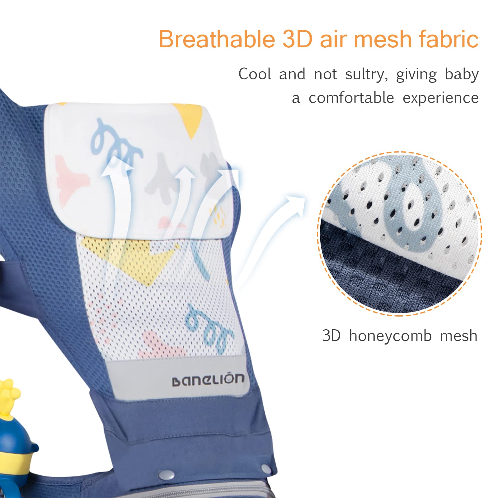 SONARIN Mochila Portabebés Ergonómico con Asiento de Cadera,3D Air Mesh Portabebés Transpirable Multifunción para Recién Nacidos y Niños Pequeños 0-36 Meses,Todas las Posiciones(Rosa)