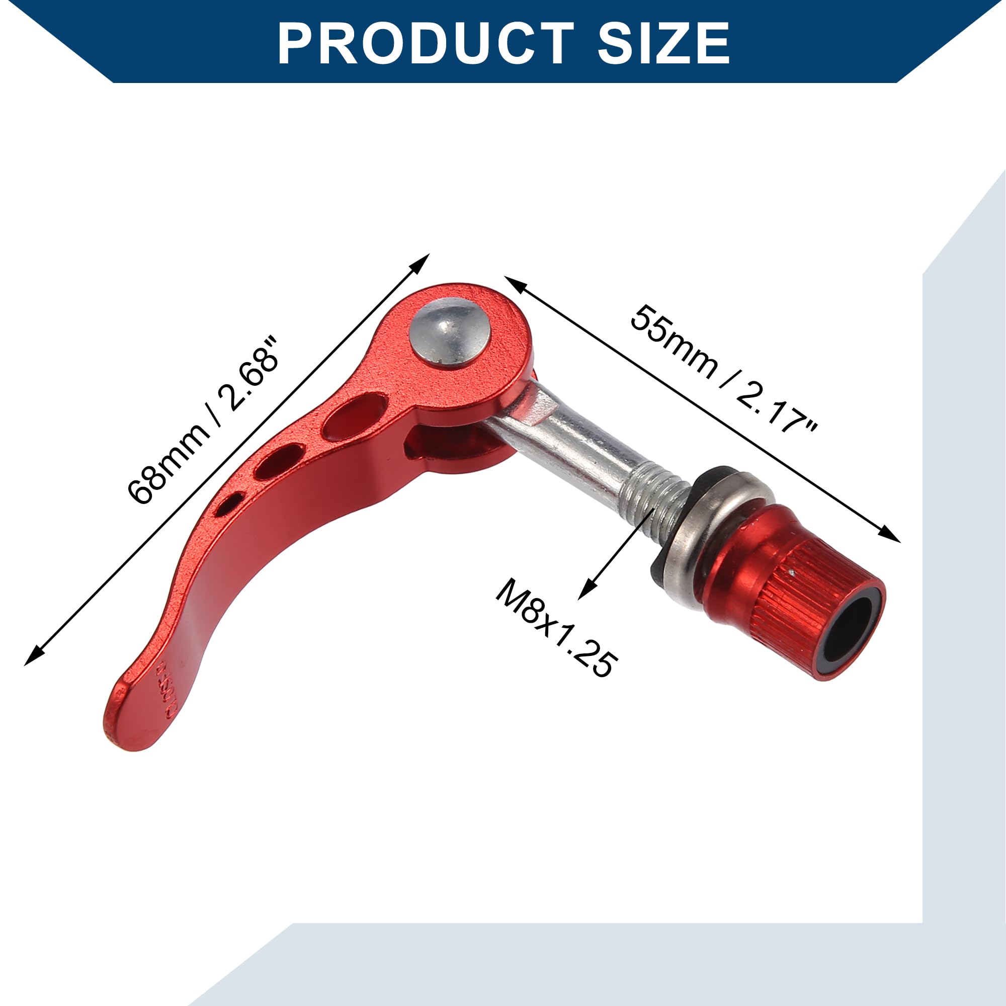 Hihaha Bike Seat Post Quick Release Pin/for Bike/Aluminium / 2 Pcs Red - Image 3