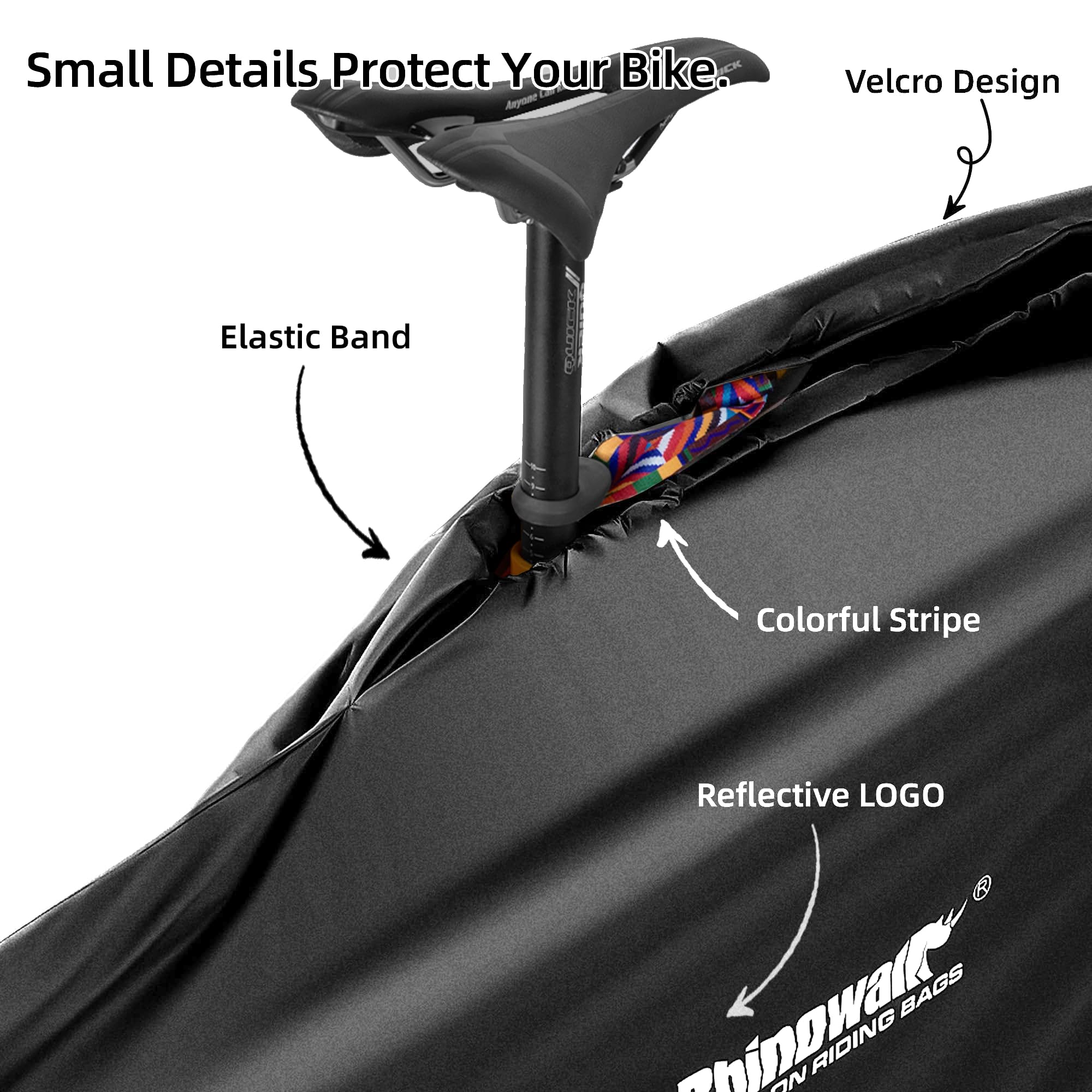 ENJOHOS Sac de Transport Vélo Housse Velo Transport pour 27,5 Pouces VTT/700C Housse de Velo Pliant Sac Grand Pliant Porte-Vélo pour Voyager en Train Avion, Noir