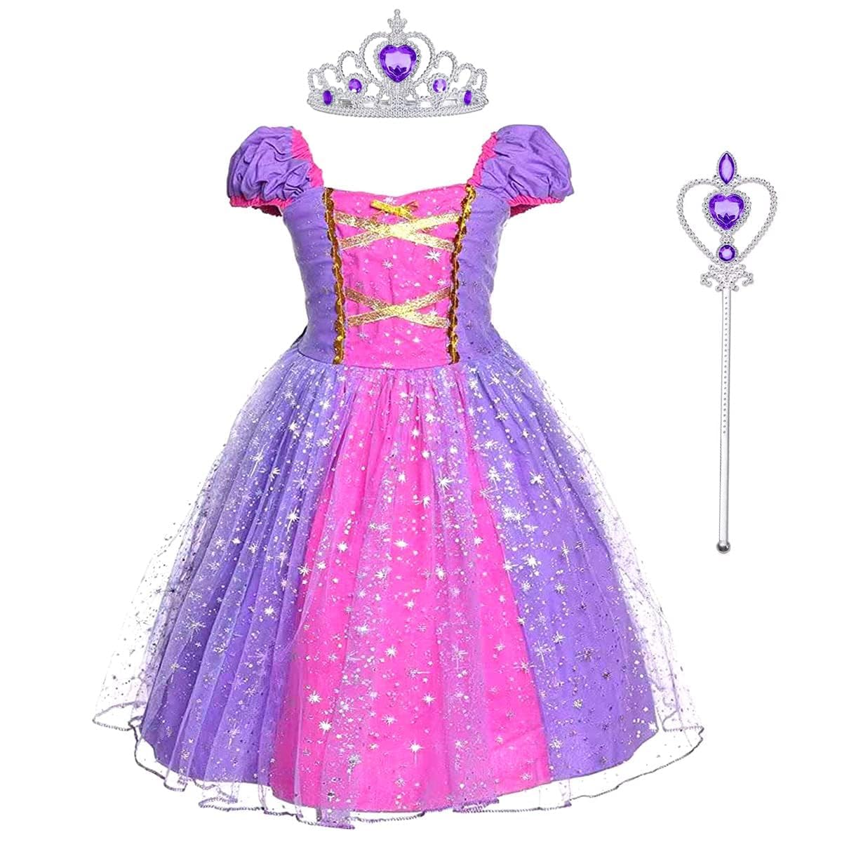 Pack Déguisement Princesse Fille Avec Couronne Et Baguette : Deguise-toi, Achat De Déguisements